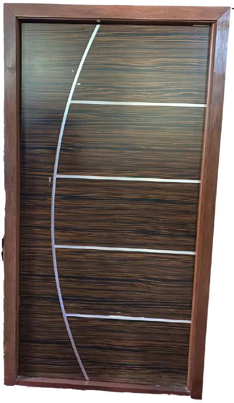 Imbuia/Ébano (Com detalhes em metal) — Portas de Madeira Wood Fort